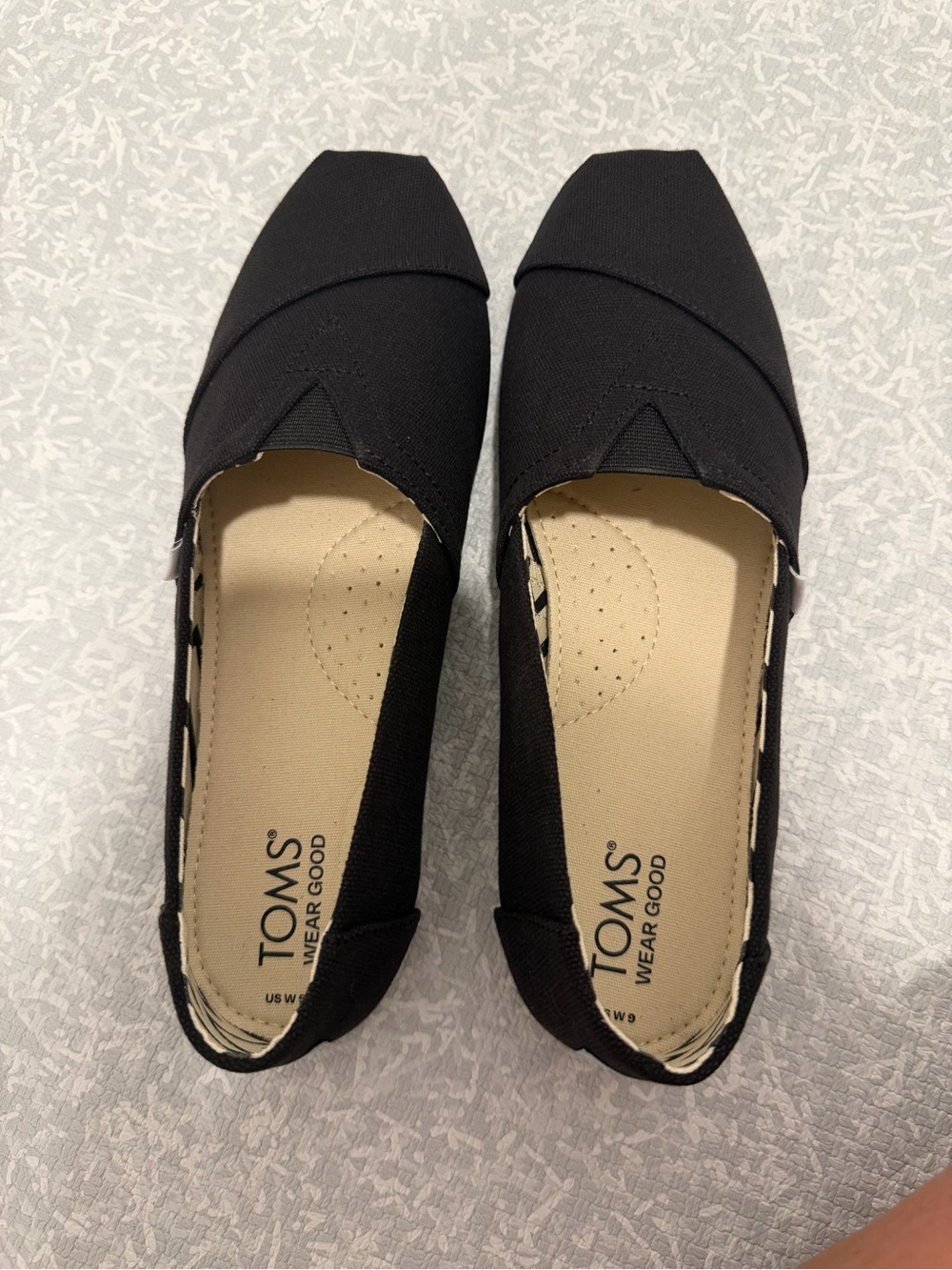 Toms Black Canvas Slip-On Women's Flats
